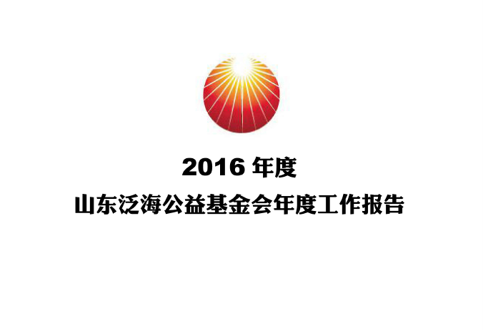 2016年度山(shān)东泛海公益基金会年度工作报告